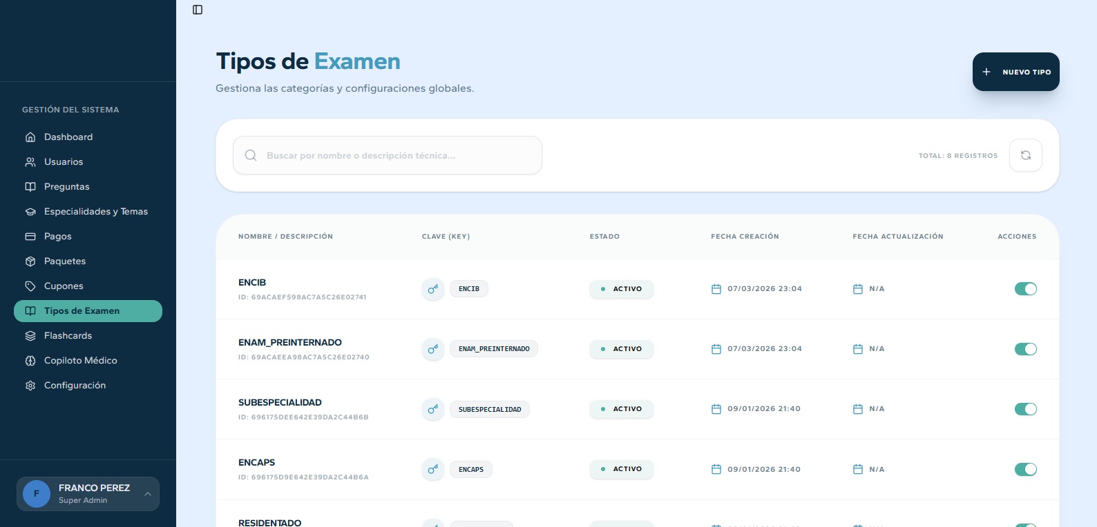 Resultados y calificaciones de exámenes en ExamAI