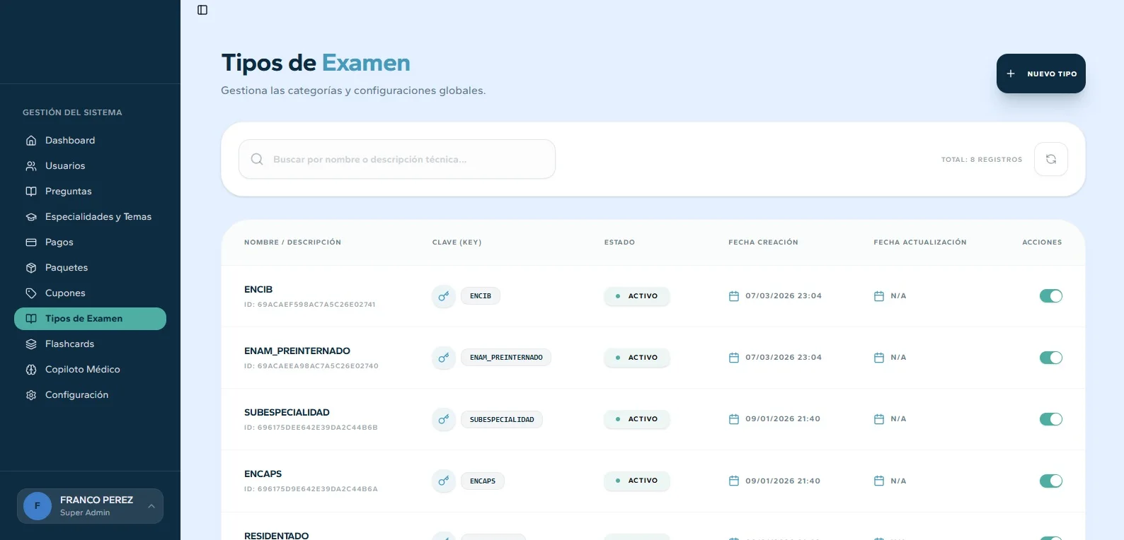 Resultados y calificaciones de exámenes en ExamAI