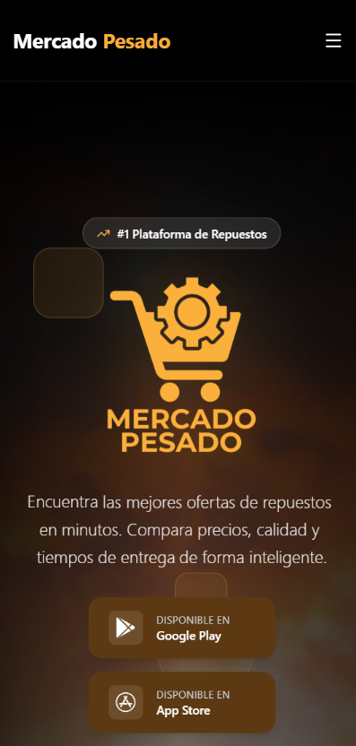 Vista móvil de Mercado Pesado