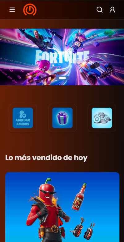 Vista móvil de Games Center