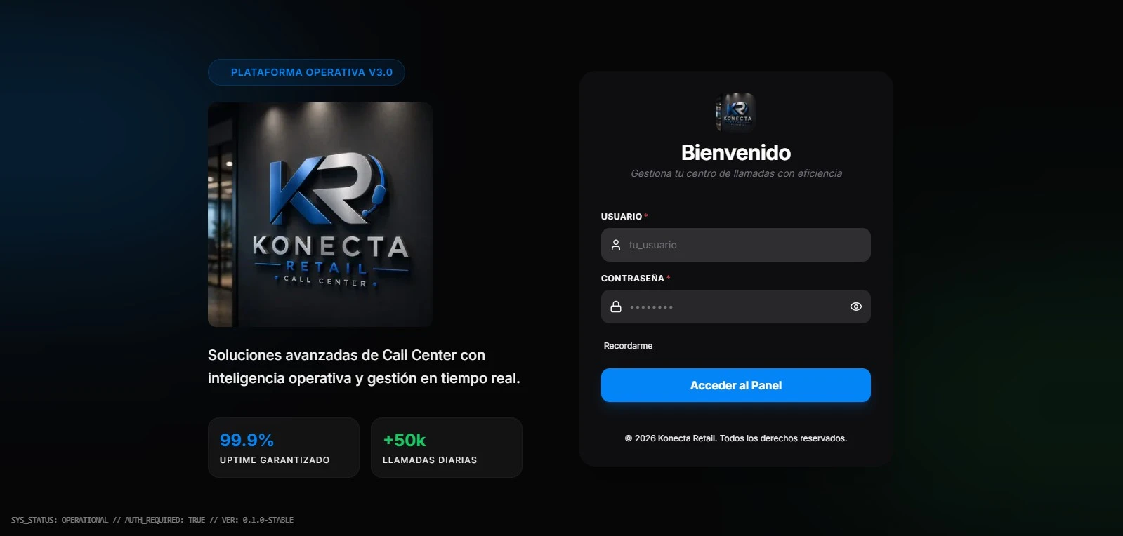 Sistema Konecta Retail para call center